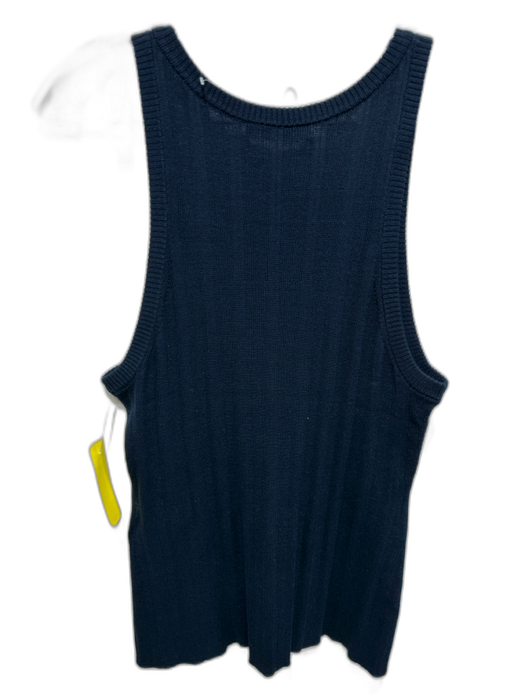 Co Size S Navy Blue Silk Knit Ribbed Tank Top Below knee Skirt Set Navy Blue / S
