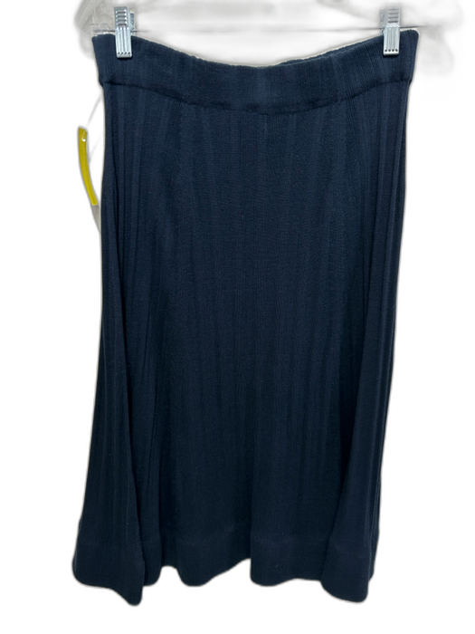 Co Size S Navy Blue Silk Knit Ribbed Tank Top Below knee Skirt Set Navy Blue / S