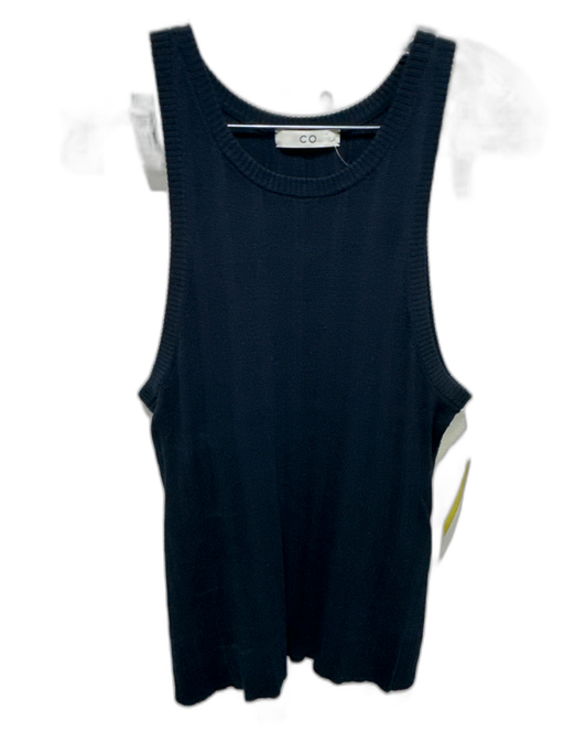 Co Size S Navy Blue Silk Knit Ribbed Tank Top Below knee Skirt Set Navy Blue / S