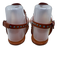 Gucci Shoe Size 39 Orange Brown & Multi Leather Thong Stone Embellished Sandals Orange Brown & Multi / 39