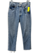 Agolde Size 28 Light Wash Cotton Denim High Rise Straight Leg Frayed Hem Jeans Light Wash / 28