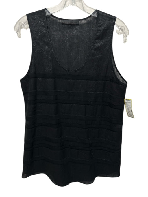 Jenni Kayne Size S / 6 Black Wool & Nylon Metallic Shimmer Tank Skirt Set Black / S / 6