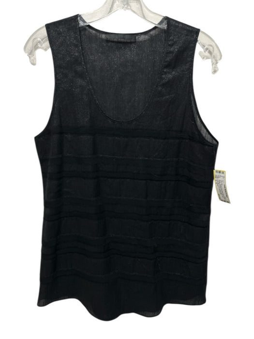 Jenni Kayne Size S / 6 Black Wool & Nylon Metallic Shimmer Tank Skirt Set Black / S / 6