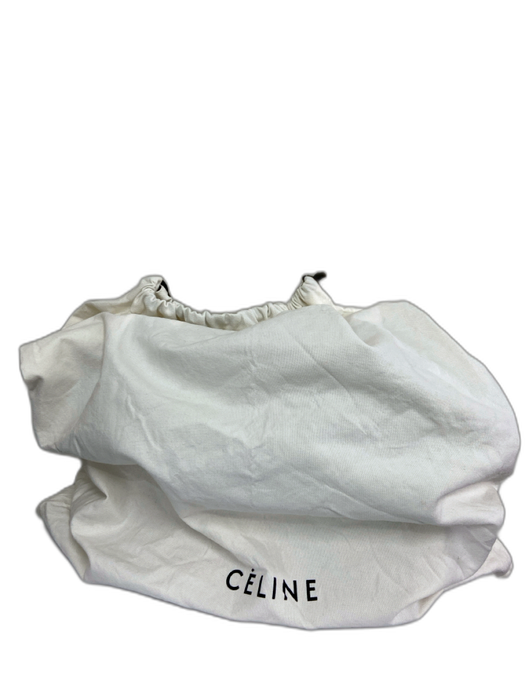 Celine Taupe Brown Leather Canvas Flap Closure Single Handle Dustbag Inc. Bag Taupe Brown / S/M