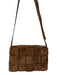 J. McLaughlin Tan Brown Suede Basket Weave Magnetic Close Crossbody Strap Bag Tan Brown / Small
