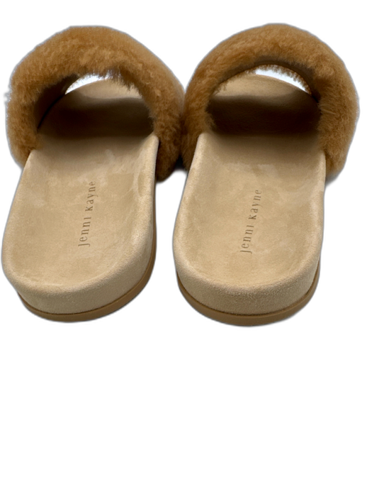 Jenni Kayne Shoe Size 39 Tan Brown Suede & Shearling One Strap Slide Sandals Tan Brown / 39