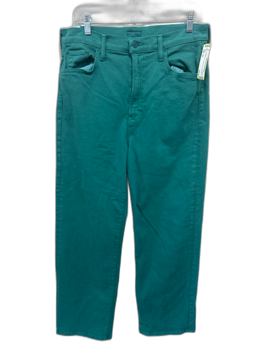 Mother Size 32 Teal Green Cotton Zip Fly Jeans Teal Green / 32