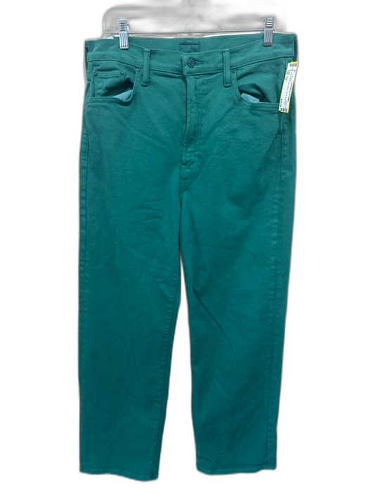 Mother Size 32 Teal Green Cotton Zip Fly Jeans Teal Green / 32