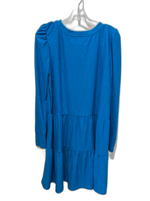 Lilly Pulitzer Size L Teal Blue Polyester & Rayon Swiss Dots Tiered Dress Teal Blue / L