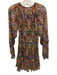 Ramy Brook Size XS Orange & Multi Poly Blend Tie Front Metallic Thread Dress Orange & Multi / XS