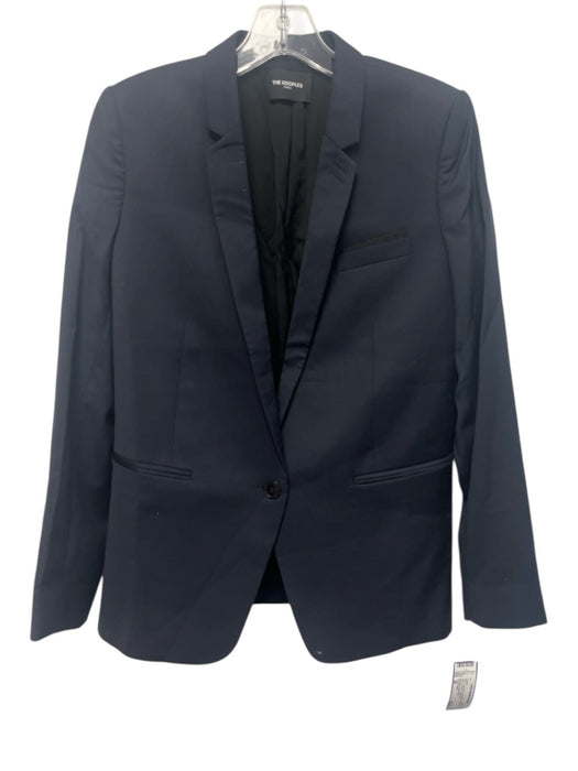 The Kooples Size 38 Navy Blue Acetate & Polyester 1 Button Blazer Jacket Navy Blue / 38