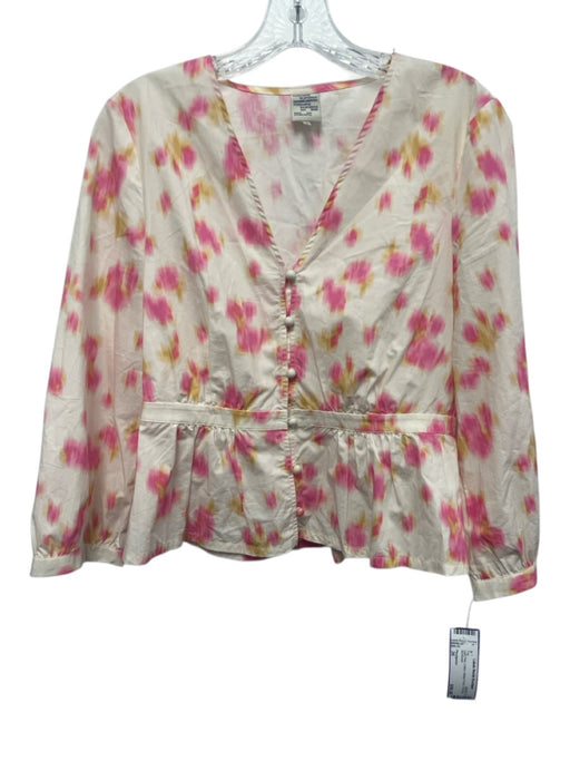 Pferdgarten Size 36 Light Pink Cotton Button Front Tie Dye Top Light Pink / 36