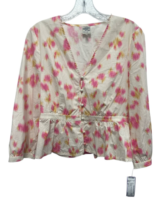 Pferdgarten Size 36 Light Pink Cotton Button Front Tie Dye Top Light Pink / 36
