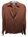 Vince Size XS Brown Silk Blend V Neck Sheer Long Sleeve Top Brown / XS