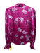 Cinq a Sept Size XS Pink & Multi Polyester Button Front Long Sleeve Collared Top Pink & Multi / XS