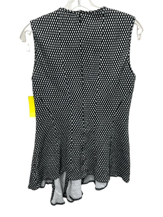 Derek Lam Size 4 Black & White Cotton Blend Sleeveless Zip & Hook Closure Dress Black & White / 4