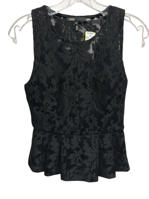 Maje Size 1 Black No Fabric Tag Lace Up Sleeveless Zip closure Peplum Top Black / 1