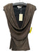 Ramy Brook Size XS Gold Poly Blend Metallic Thread Ruched Padded Shoulders Top Gold / XS
