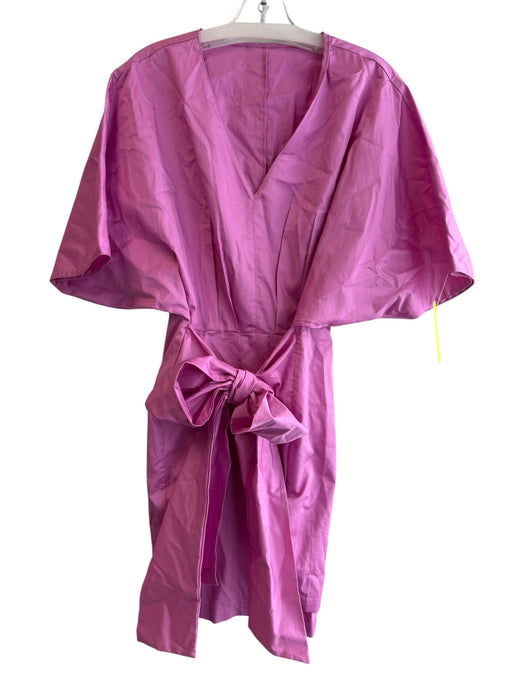 Devotion Twins Size M Pink Cotton V Neck Short Sleeve Tie Waist Dress Pink / M