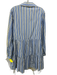 Veronica Beard Jeans Size 10 Blue Cotton Striped Long Sleeve Button Front Dress Blue / 10
