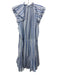 Veronica Beard Size 8 Blue Cotton Keyhole Front Sleeveless Striped Mini Dress Blue / 8