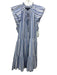 Veronica Beard Size 8 Blue Cotton Keyhole Front Sleeveless Striped Mini Dress Blue / 8
