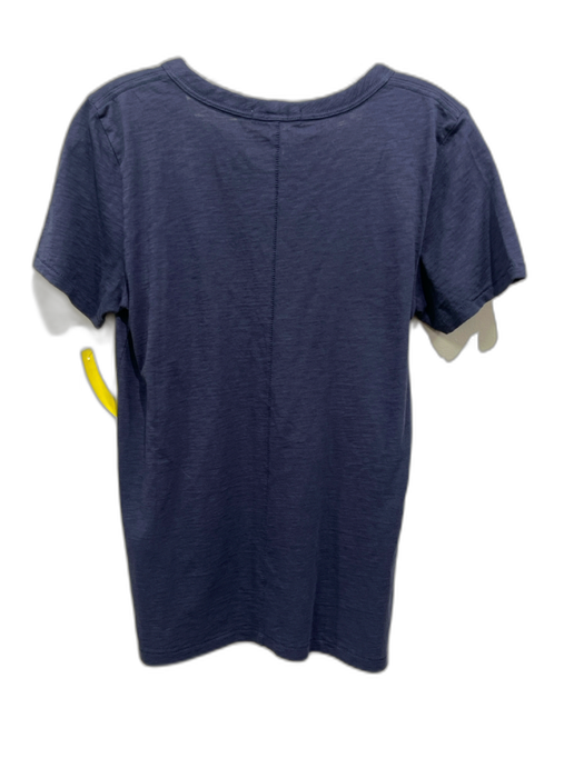 Rag & Bone Size S Navy Prima Cotton V Neck Cap Sleeve Heathered Top Navy / S