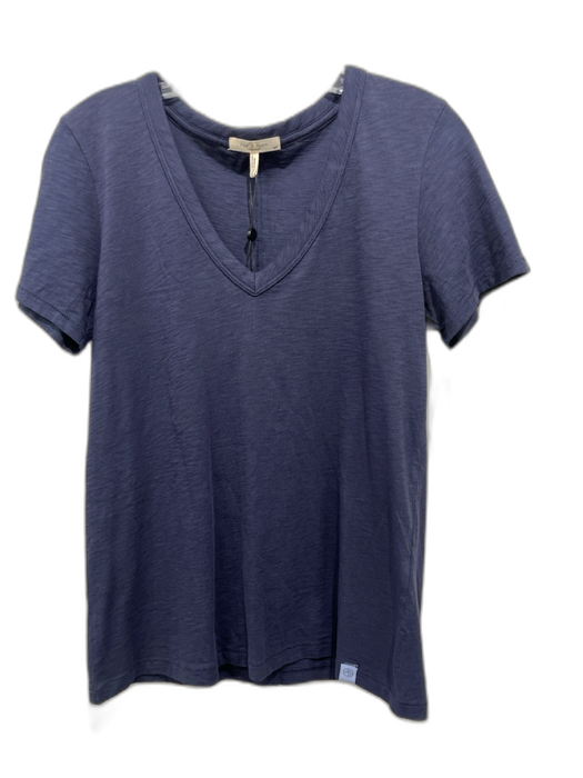 Rag & Bone Size S Navy Prima Cotton V Neck Cap Sleeve Heathered Top Navy / S