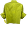 TWP Size XS/S Lime Green Cotton Button Front Cropped Long Cuff Sleeve Top Lime Green / XS/S