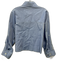TWP Size M/L Blue Cotton Button Front Cropped Long Cuff Sleeve Patch Pocket Top Blue / M/L
