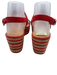 Joie Shoe Size 38.5 Red Leather open toe Suede Ankle Buckle Platform Sandals Red / 38.5