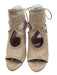 Aquazzura Shoe Size 38 Tan Suede open toe lace up Wedge Sandals Tan / 38