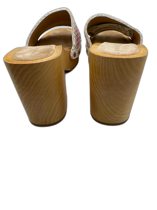 Veronica Beard Shoe Size 8 Beige & Multi textile upper Woven Slide Mule Clogs Beige & Multi / 8