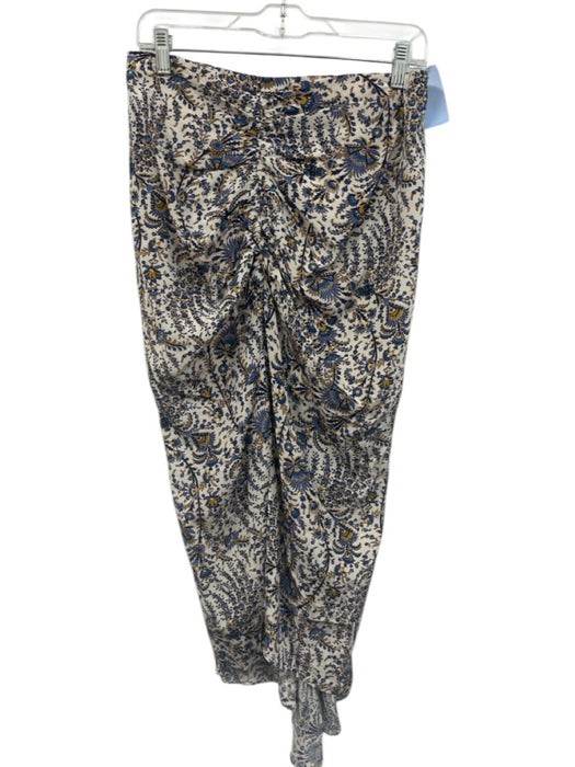 Veronica Beard Size 8 White, Blue, Gold Cotton Maxi Floral Gathered Skirt White, Blue, Gold / 8
