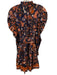 Ulla Johnson Size 8 Navy Blue, Pink, Orange Cotton Long puff sleeve Mini Dress Navy Blue, Pink, Orange / 8