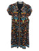 Alice + Olivia Size 10 Black, red, & blue Viscose Cap Sleeve Floral Print Dress Black, red, & blue / 10