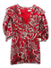 Rhode Size 10 Red, White & Black V Neck Puff Sleeves Floral Print Mini Dress Red, White & Black / 10