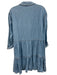 Veronica Beard Size 8 Light Wash Cotton & Lyocell Long Sleeve Snap Up Mini Dress Light Wash / 8