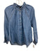 Veronica Beard Size L Light Wash Cotton & Lyocell Long Sleeve Snap Up Top Light Wash / L