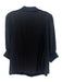 5a7 Cinq a Sept Size M Black Silk Puff 1/2 Sleeve Split V neckline Collar Top Black / M