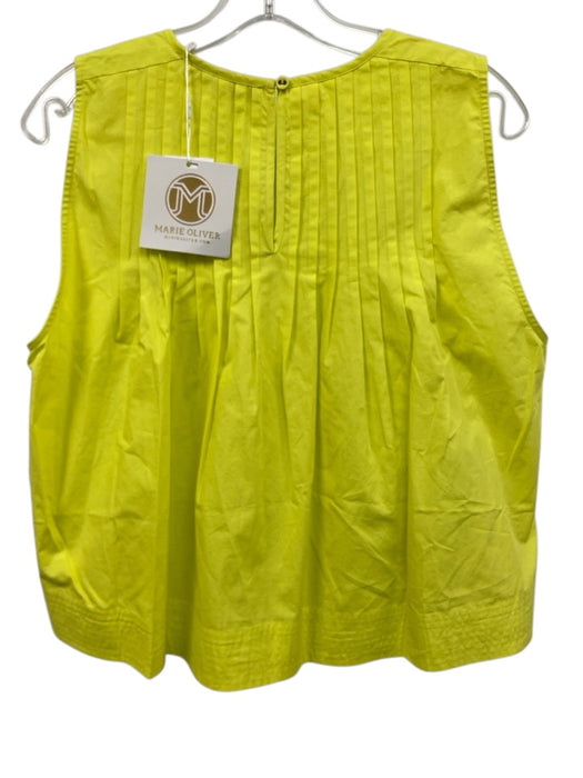 Marie Oliver Size M Neon Yellow Cotton Sleeveless Pintuck Top Neon Yellow / M