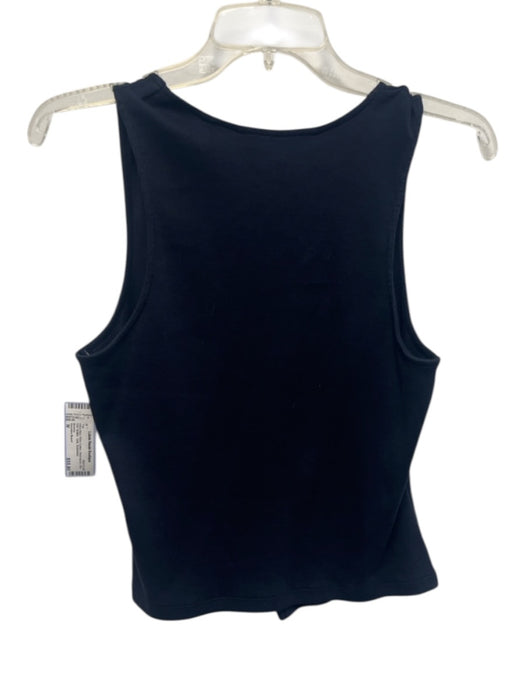 Veronica Beard Size M Navy Blue Pima Cotton Sleeveless Rib Knit Button Tank Top Navy Blue / M