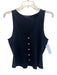 Veronica Beard Size M Navy Blue Pima Cotton Sleeveless Rib Knit Button Tank Top Navy Blue / M