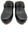 Veronica Beard Shoe Size 8M Black Leather Brass Buckle Studded Wood Sole Clogs Black / 8M