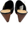 Veronica Beard Shoe Size 8M Black Leather Brass Buckle Studded Wood Sole Clogs Black / 8M