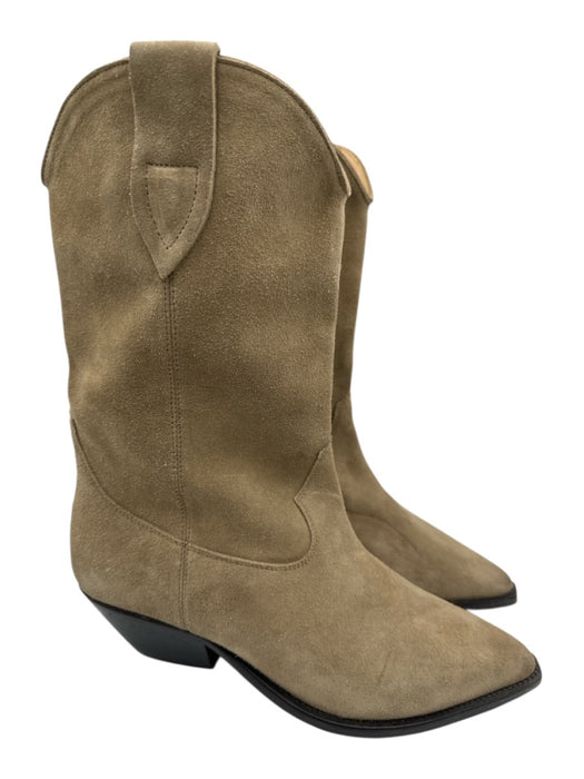 Isabel Marant Shoe Size 39 Taupe Beige Leather Upper Suede Western Boots Taupe Beige / 39
