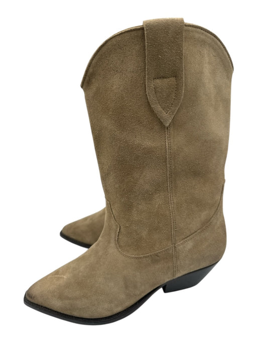 Isabel Marant Shoe Size 39 Taupe Beige Leather Upper Suede Western Boots Taupe Beige / 39