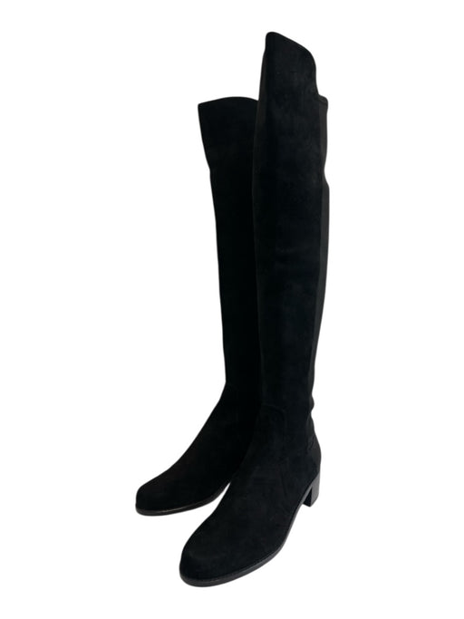 Stuart Weitzman Shoe Size 7.5B Black Leather & Textile Upper Suede Boots Black / 7.5B