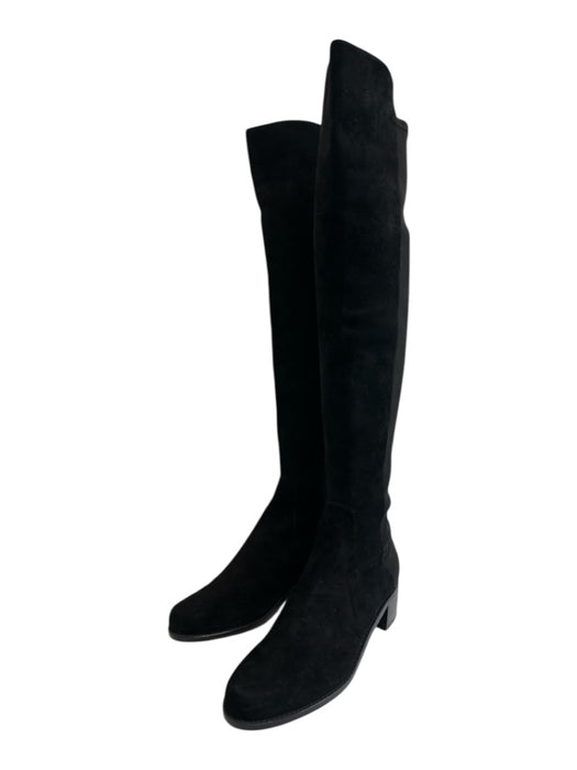 Stuart Weitzman Shoe Size 7.5B Black Leather & Textile Upper Suede Boots Black / 7.5B