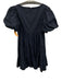 Cinq a Sept Size 8 Black Cotton Blend Short Puff Sleeve U Neck Gathered Dress Black / 8